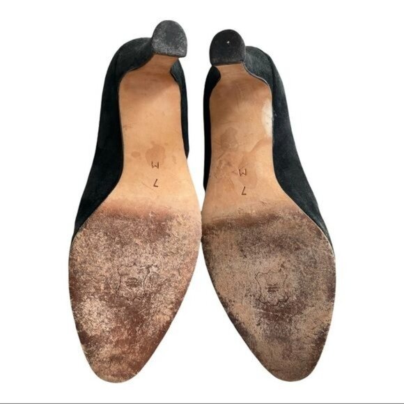BALLY Black Suede Round Toe Pump Size 7 - Picture 12 of 12
